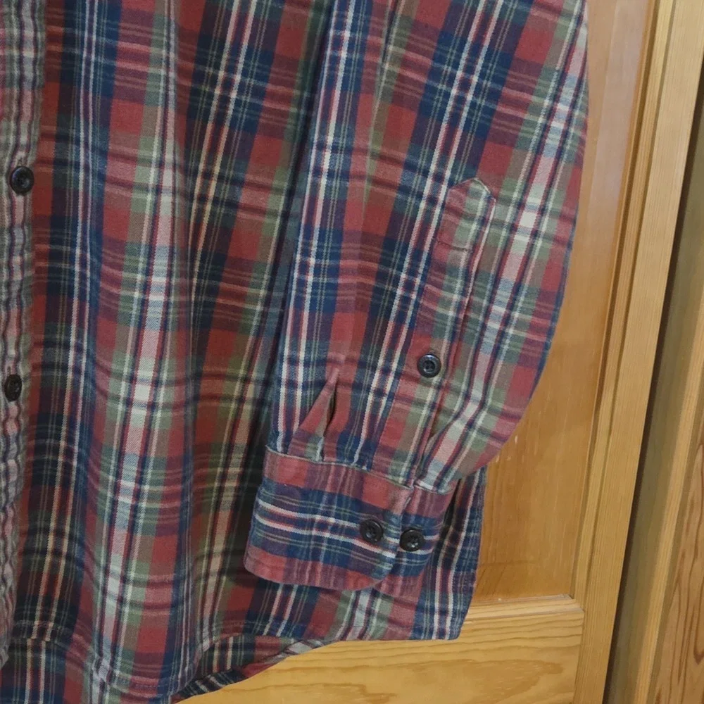Orvis Plaid Flannel Shirt Long Sleeve Button Up Cotton Men's XL